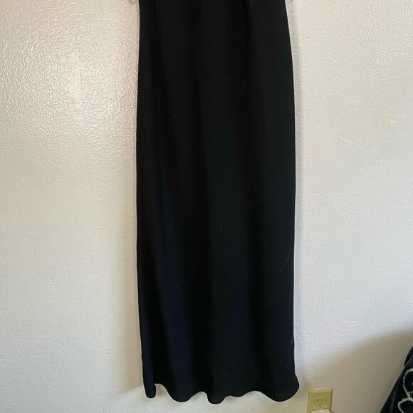 Evan-Picone Black Lace Front Draped  Blck Dress Size 6 - Picture 3 of 7